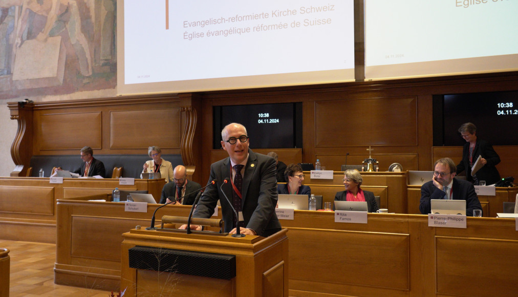 Gilles Cavin, l’ancien président des protestants valaisans, a été élu à Berne, ce lundi 4 novembre, président du Synode (Parlement) de l’Eglise évangélique réformée de Suisse. Gilles Cavin, l’ancien président des protestants valaisans, a été élu à Berne, ce lundi 4 novembre, président du Synode (Parlement) de l’Eglise évangélique réformée de Suisse. / EERS