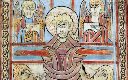 Illustration de la crucifixion dans l&#039;Evangéliaire irlandais de Saint-Gall (an 750). / ©Domaine public / Wikimedia Commons