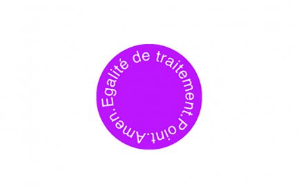 Slogan &quot;Egalité de traitement.Point.Amen.&quot; / ©Femmes protestantes en Suisse (FEPS)